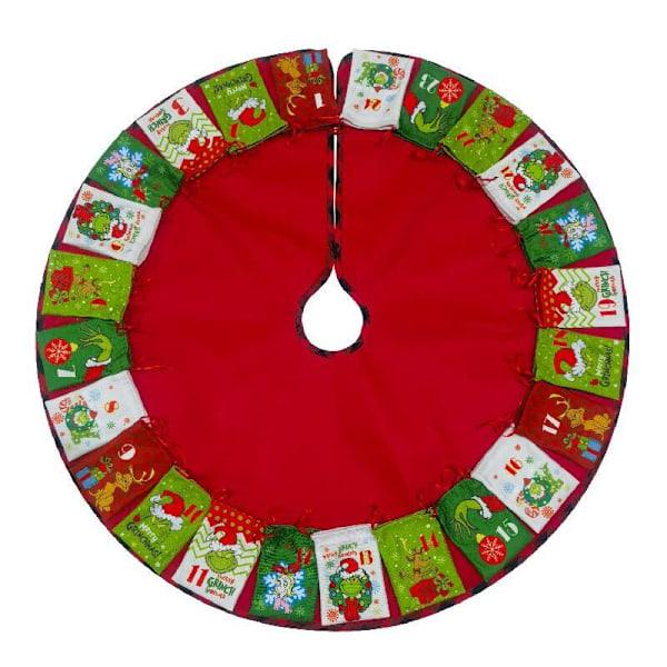 92cm Grinch juletre skjørt, julekalender, nedtelling, gavepose, juletre anheng dekorasjon