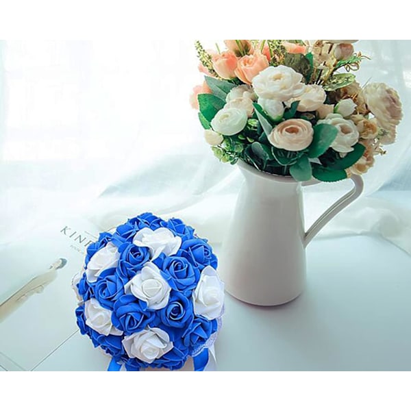 2 rullar 92 M satinband bredd 2 cm - Dekoration för blommor, presenter, bröllop, fester. (Bredd 2 cm, Safir)