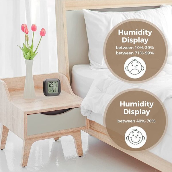 4 Delar Mini LCD Termometer Inomhus Digital Hygrometer Hög Precision Hög Precision temperatur -50 ℃ 70 ℃ 10% 99% HR för Vardagsrum Baby Baby Ch