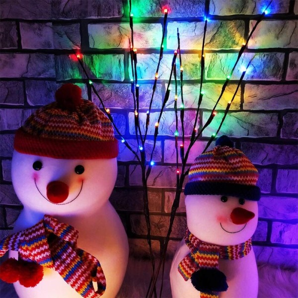 Julekrans 73 cm LED-grene Dekorative batteridrevne lys 29 tommer 20 LED-lys (Grenelys) (Flerfarvet) Jul