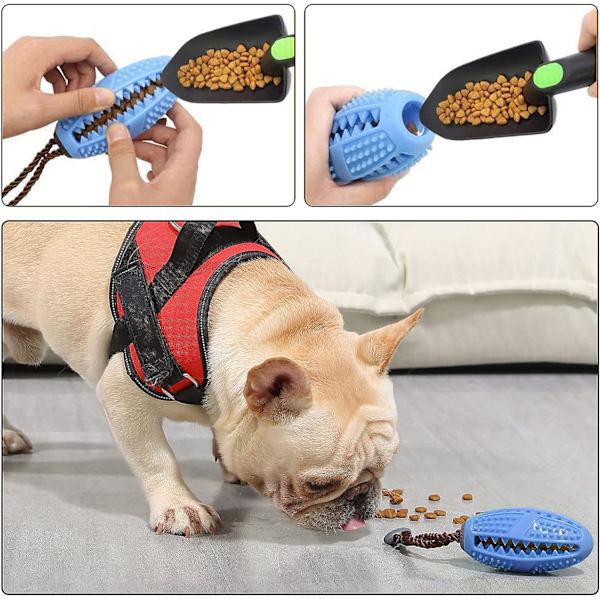 Blå sjö hund leksak, hund tuggleksak ockupation intelligens utbildning gummi hund lek resistent hund leksak för medelstor hund valp