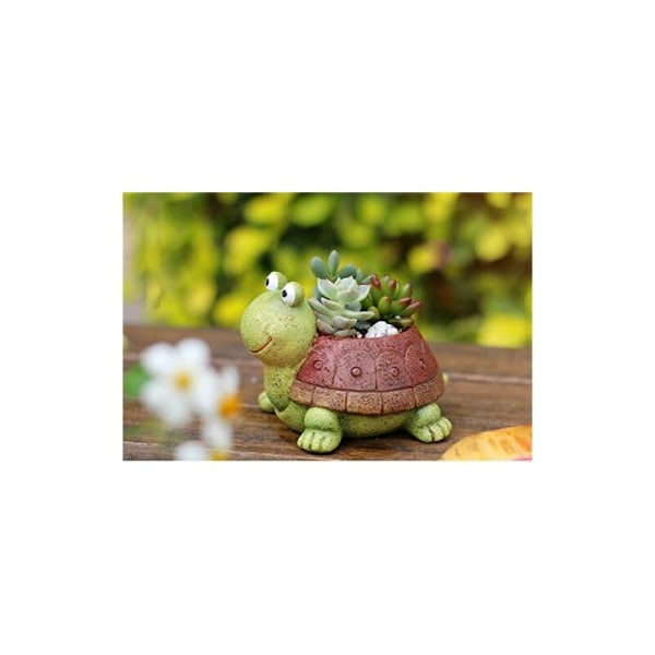 Växtkrukor, söta djurformade tecknade suckulenta vasblomkrukor, behållare, dekorationskrukor, skrivbordsminiornament (sköldpadda)