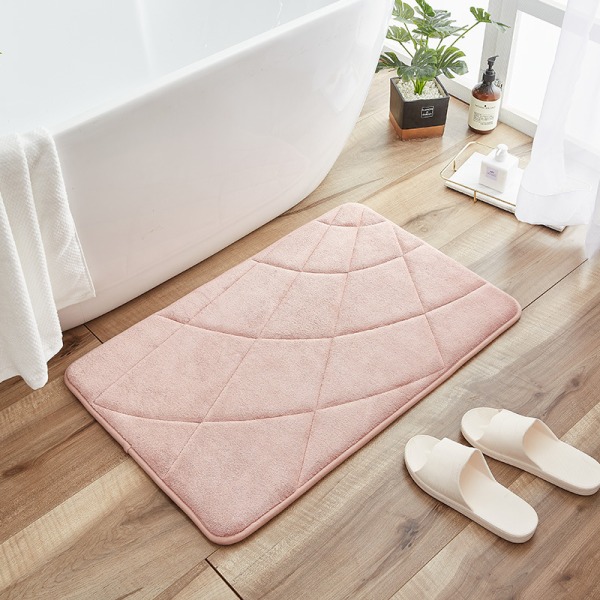 Absorberende gulvmåtte, skridsikker måtte ved indgangen til badeværelse og toilet (lys pink, 40*60CM)