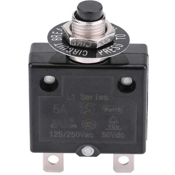 Brytare 5A 8A 10A 15A 18A 20A 30A Valfri Återställning Termisk Brytare, 125-250V AC 50V DC Strömöverbelastningsskydd Tryckknapp Brytare (5