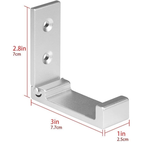 4 st (Silver) Aluminiumlegering Vägghängande Hängare 90° Fällbara Klädkrokar med Skruvar för Vägg Dörr Skåp Kök Badrum Väggmonterat Skrivbord Kåpa