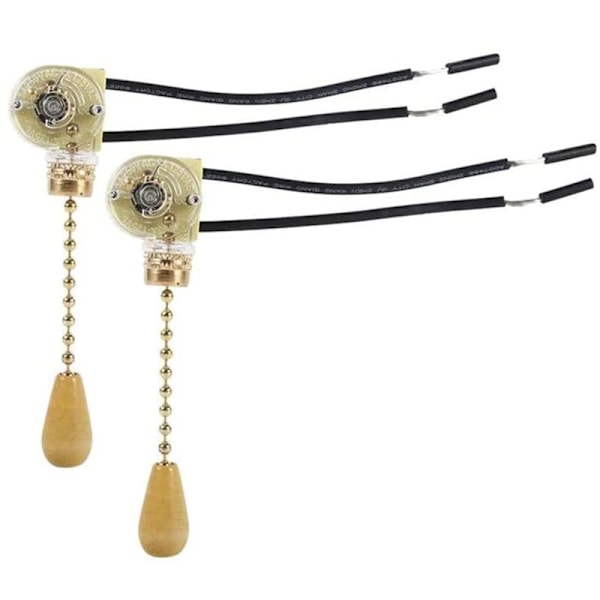 Tifte bryter, vifte trekkbryter, lampe vegg trekkbryter, for LED vegglampe, takvifte, rombelysning, 2 stk