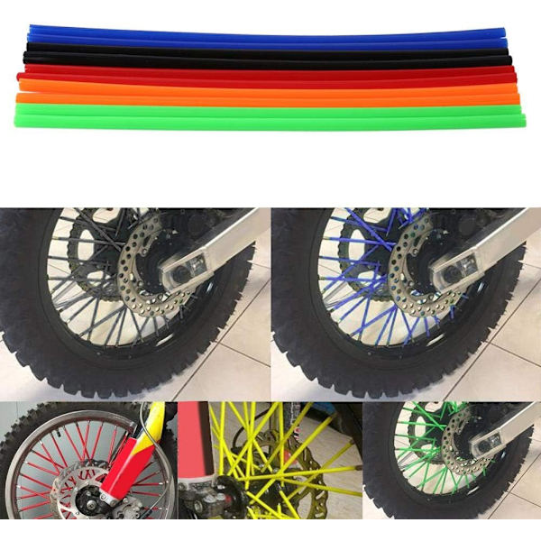 (Grønn) 72 stk motorsykkel eikehjuldeksler sett motocross felgdeksel reflekterende deksler universal