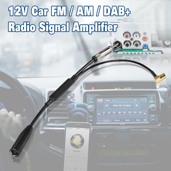 Dab Antenn Splitter Bil Splitter SMB Adapter DIN Plug Car Antenn