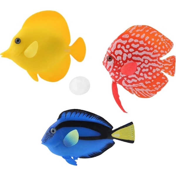 Flydende kunstig fisk 3-delt kunstig fisk akvarium lys fisk Falsk fisk simulering dekorativ akvariefisk til akvarium, akvarielandskab