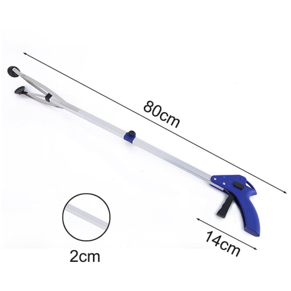 2-pack 32-faldig hopfällbar griptång, griptång för skräpplockare, soptunna/sopbehållare, trädgårdsgripare, lång förlängningsstång