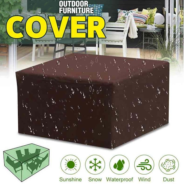 Pöytätuolin Huonekalujen Suoja 150 x 150 x 70 cm, 210D Oxford-Kangas Puutarhakalusteiden Suoja Huonekalujen Suoja, Vedenpitävä Tuulenpitävä Lumensuojattu UV-Suojaava Ulko-