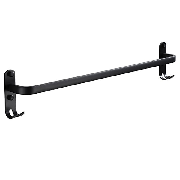Sort håndklædeholder til toilet i aluminium til badeværelse (50 cm)