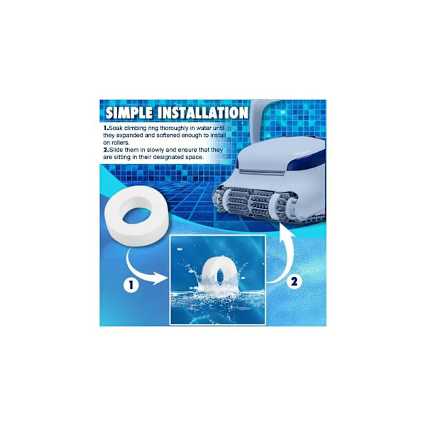 Robot poolrenser, 4 rum, udskiftnings karabinhage ring til Maytronics Dolphin 6101611, kompatibel med M200/M400/M500,