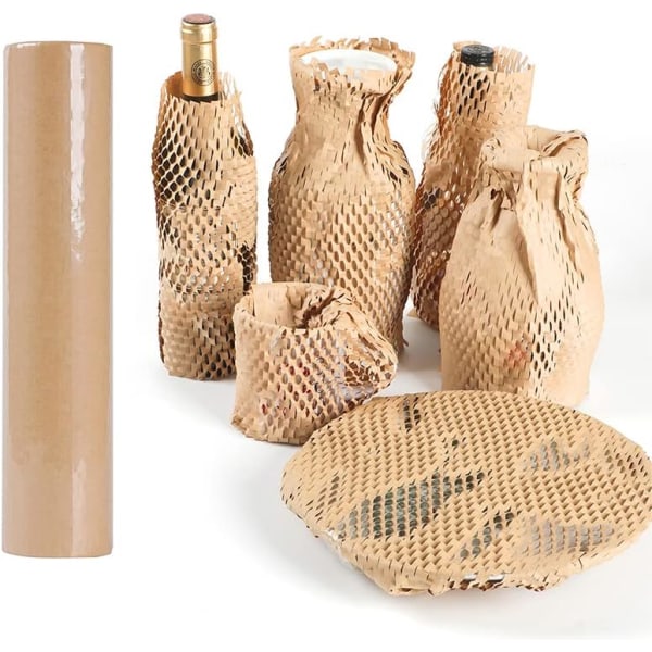 39cm×20m Honeycomb Packing Paper Eco Friendly Protective Kraft Paper Packaging For Moving Shipping Suppliers Instead Of Bubble Wrap