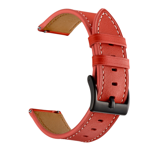 Læderrem, ægte læderrem, egnet til Samsung Watch 3/4, 22mm (rød)