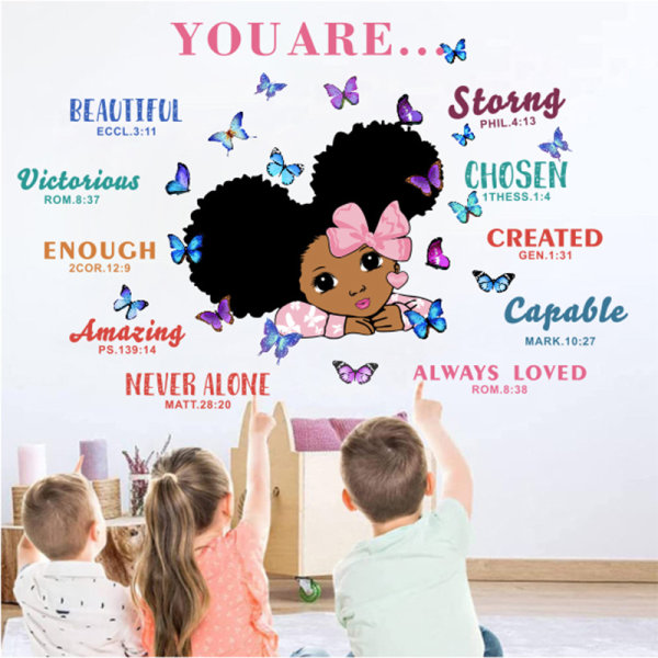 1PCS black girl stickers I for living room bedroom kitchen hallway furniture bathroom tile adult teen child