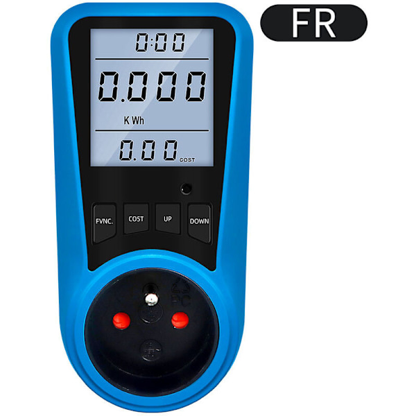 Digital Strømmåler EU Stik AC Voltmeter Energi Tester Stikkontakt US UK AU FR BR IT