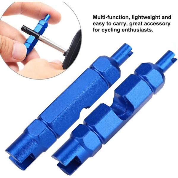 Sæt med 2 presta ventilhætter, Core Remover Multi-Function Tool Valve De Velve De Vye Tube adskille slette værktøjer til P-R-E-S