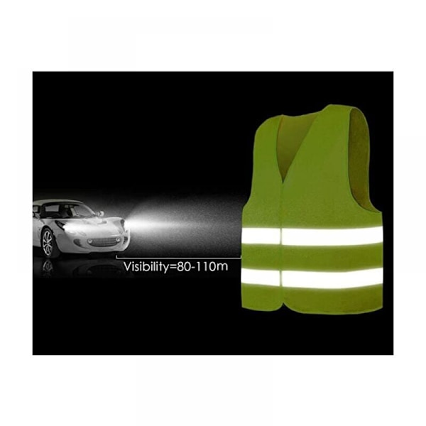 Harvinainen helmi Varoitusliivi / Keltainen neonväri turvaliivi fluoresoivilla raidoilla, 10 kpl