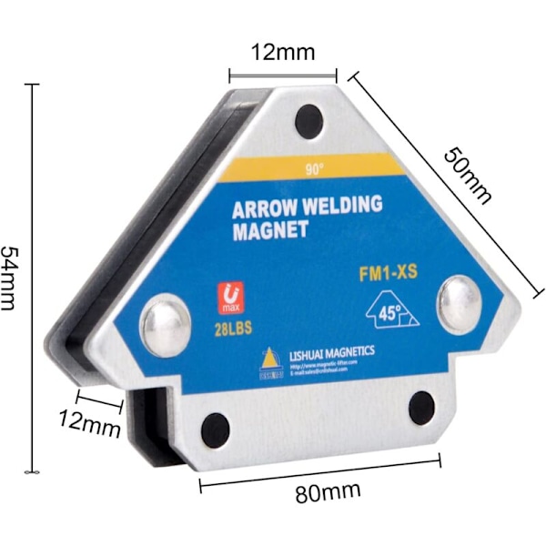 4 st Svetsmagnet med Hållkraft 13kg/28lb Magnetisk Positioneringsvinkel Svetsmagnet