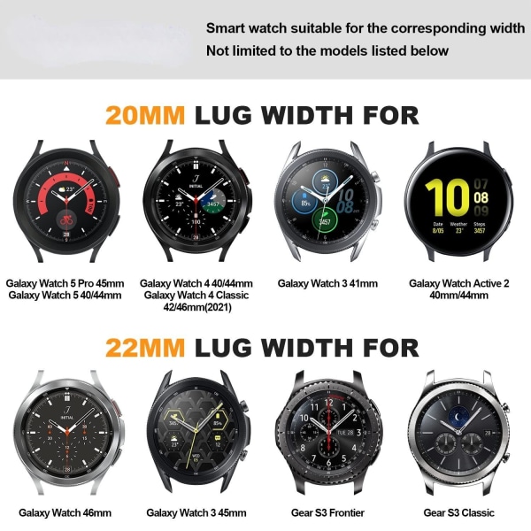 Rostfritt stålklockarmband 22 mm, lämplig för Apple Samsung Huawei GT klockarmband, herr- och damklockersättningstillbehör, svart (22 mm)