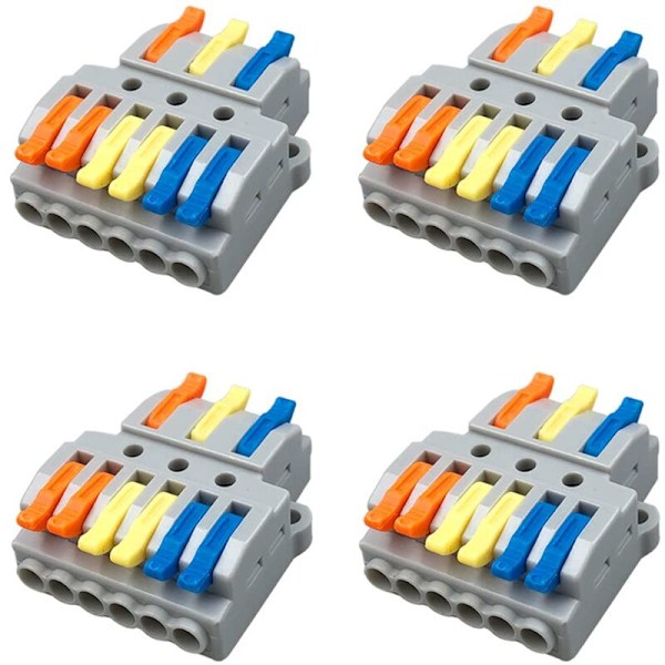 4 st LEVER-FILE SET ANSLUTNINGSSET, 3 in 6 Utgångar KOMPAKTA KONTAKTER, KOMPAKT SUNCTOR CONNOTOR BINNIER