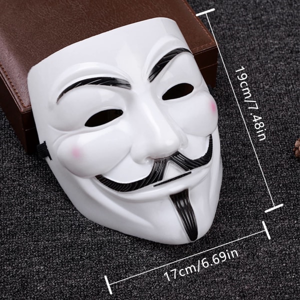 V for Vendetta-maske, Anonymous Guy Fawkes Halloween-maske - Hacker-maske