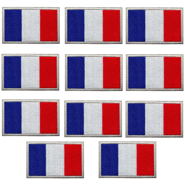 10 militærlapper - 8 x 5 cm - sett med 2 skrapeflagg påsydd pat