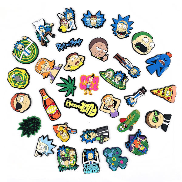 Sko Charms, Sko Charms for Sko Dekorasjon, Crocs Sko Charm, Bursdagsfest Gave（32stk）