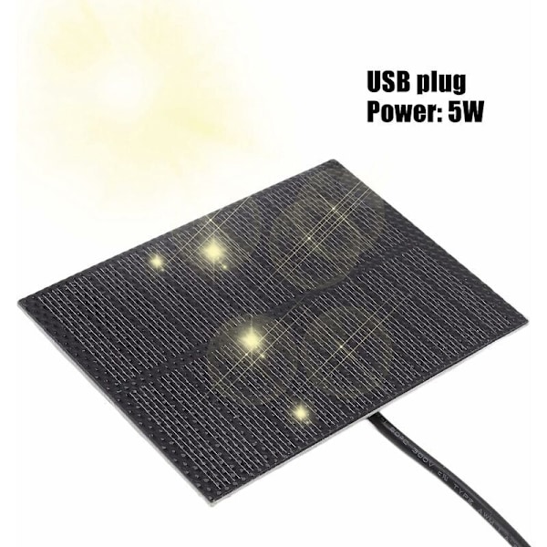 Aurinkopaneeli, kannettava aurinkopaneeli 5W 5V ulkoinen aurinkoenergiapaneeli, joka on pienikokoinen matkapuhelimille