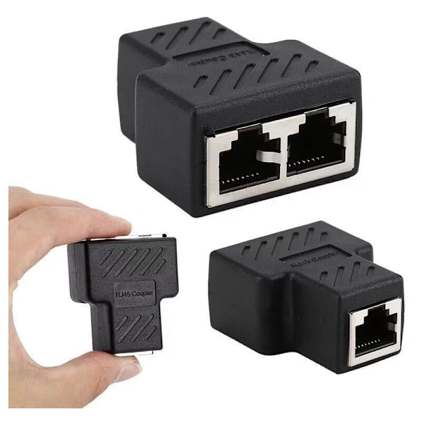 2 x RJ45 separator adapter 1 til 2 hun hun porte Internet udvidelse netværksstik understøttelse af CAT5E CAT6E CAT6E CAT7 CAT5E CAT6E CAT7,