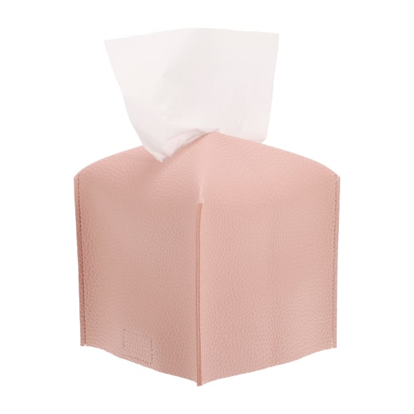 Elegant firkantet Tissue Box Låg Holder, blød PU læder Tissue Box