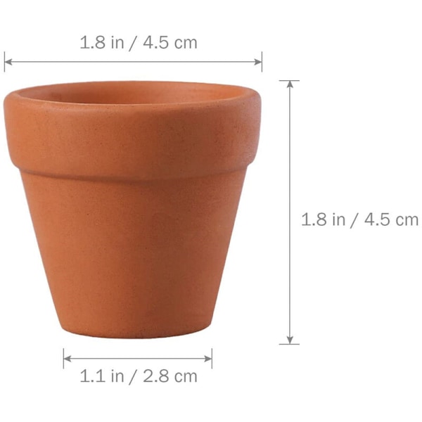 10 kpl saviruukkua mehikasveille, saviruukkuja, joissa on tyhjennysreikä sisä- ja ulkokäyttöön - 4,5 cm
