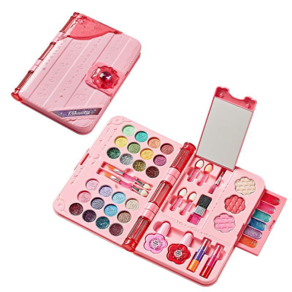 Kosmetisk väska för barn, vacker rosa handväska, case, mini set för flickor för barn, giftfritt kompakt kosmetiskt case