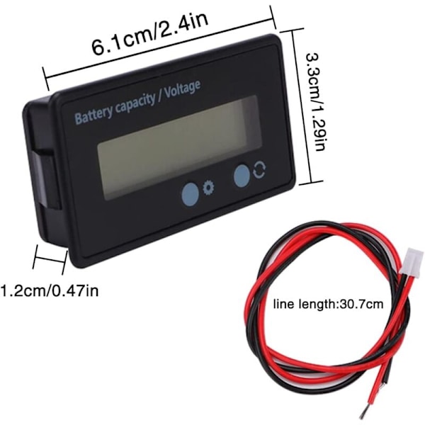 CC batteriräknare, batterivoltmeter, blybatteriindikator, DC 12V 24V 36V 48V (grön) skärm (Grönt ljus)