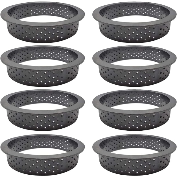8 kappaletta piirakkamuotti (musta)