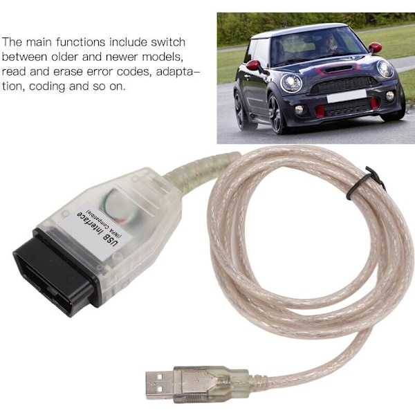 K+DCAN OBD2 Diagnostiikkatyökalu USB-liitännällä ja CD:n korvaaja 3-sarjalle E46 E83 E90