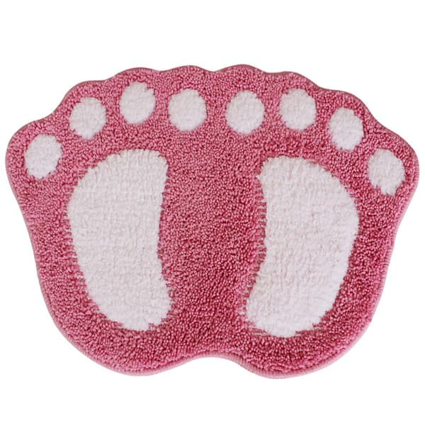 Badeværelsestæppe Dørmåtte Badeværelsestæppe - Søde Klofødder Toilet Badeværelse Brusebad Skridsikkert Måt Absorberende Hurtigtørrende Vaskbart Holdbart Tæppe - 40cm x 60cm (Pink