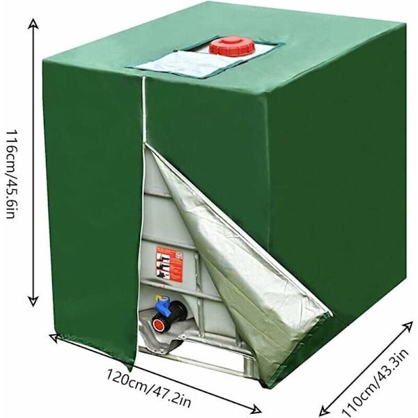 Tankskydd, IBC 1000L tankskydd, grön presenningsskydd 210d tankskydd IBC tankskydd IBC antidamm UV-skydd IBC tankskydd