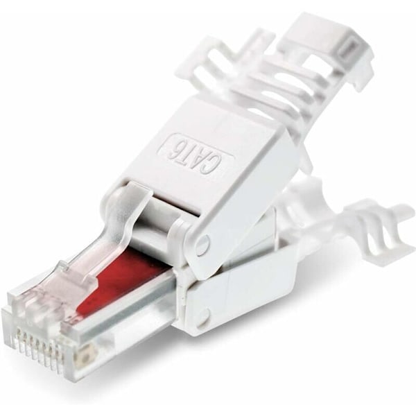 RJ45 Cat6 Cat5 LAN Nettverks Patch Kabel Plugg Verktøyfri Montering Krympeplugg 4 Pakning Verktøyfri RJ45 CAT6 Kobling