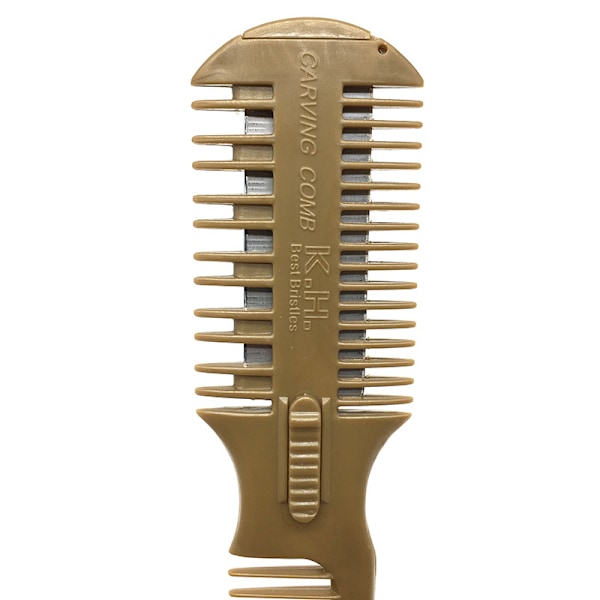 Hårklippningskam, shaper hårsax med kam, split ends hårtrimmer styler, dubbelsidiga rakblad (guld)