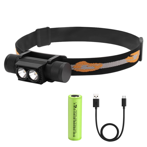 Uppladdningsbar pannlampa 1200 lumen 2x Xml-l2 LED-huvudlampor