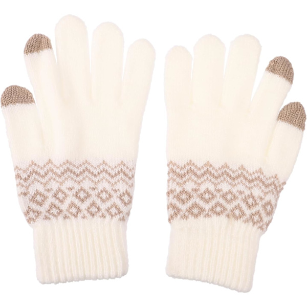 Dame Vinter Stribede Handsker Touch Screen Varme Strikkede Handsker, Touch Screen Elastisk Manchet Tekstning Varme Handsker