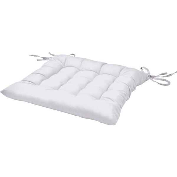 Lea Trädgårdsstolsdyna - Set om 4 - Bekväm och tjock utomhuskudde - Idealisk för inom- och utomhusbruk - 40x40x5 cm - Vit