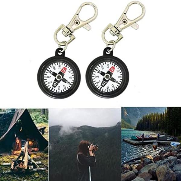 Kompass Nyckelring Orientering Kompass Vandring Ryggsäck Kompass Mini Överlevnadskompass Navigationsverktyg Present till Vandring Camping Jakt Utomhus Pack