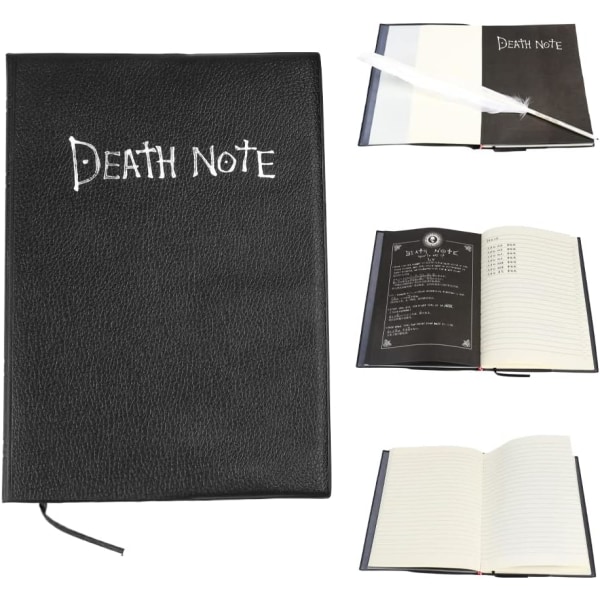 Death Note Notebook, Anime Tema Death Note med Halsband och Fjäderpenna, Death Note Notebook för Skola Kontor Skola Material Present, 21