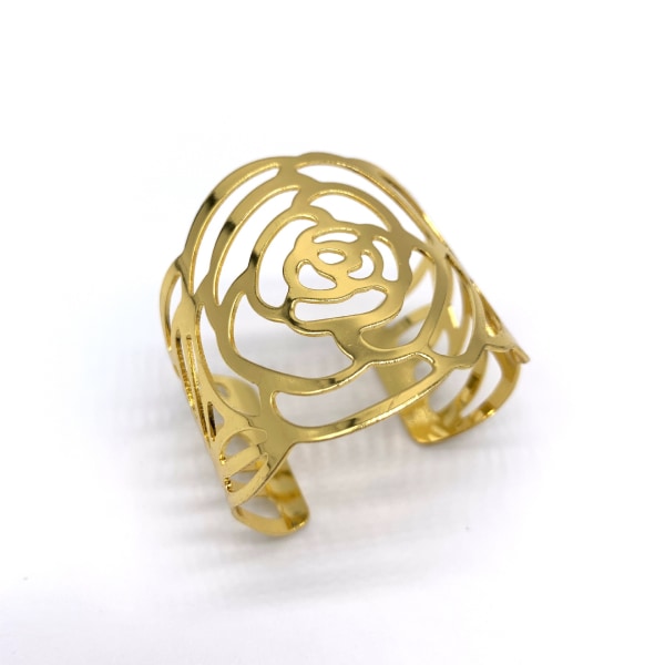 Guld Servettring 12PCS Jul Servetthållare Servettring Servettringar Metall Genombruten Servetthållare Blommönster Ring Deko för Bröllop, Bankett,
