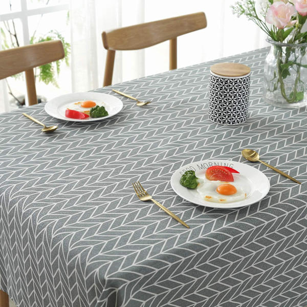Bomulds- og linnedug i rektangulær form med pilmønster, støvtæt, vaskbar dug til køkken- og spisebord 140 x 220 cm