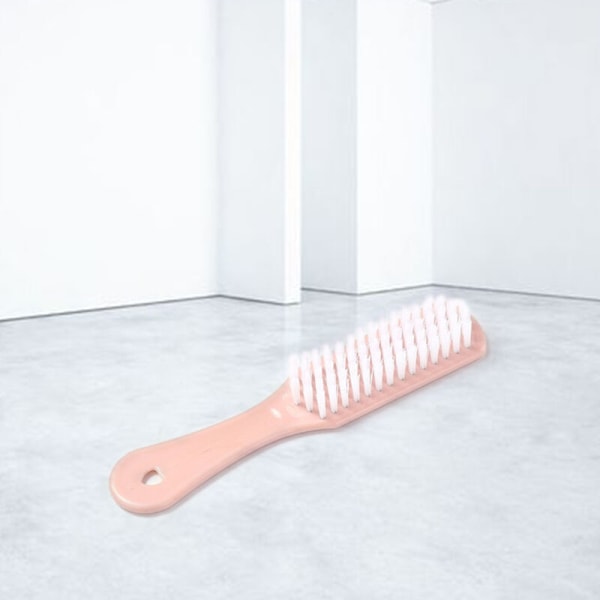 1 skoborste i plast för att tvätta kläder, rengöra sneakers, hushållsartiklar (rosa)