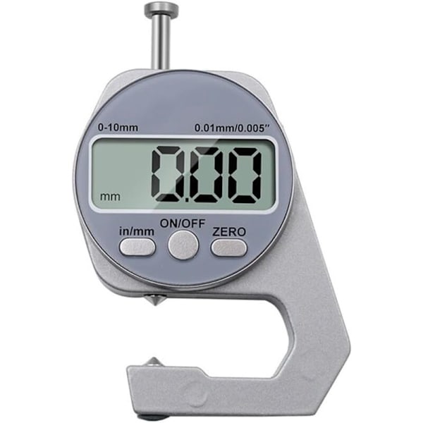 0-10mm Digital Precisions Tjockleksmätare Aluminium Kropp Elektronisk Mikrometer för Metall Papper Tyg (Spetsig Topp)，8.75.51.5cm